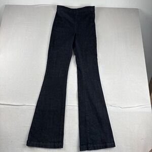 New! Express Womens Flate Super High Rise Blue Jeans Sz 00L 70s boho Disco
